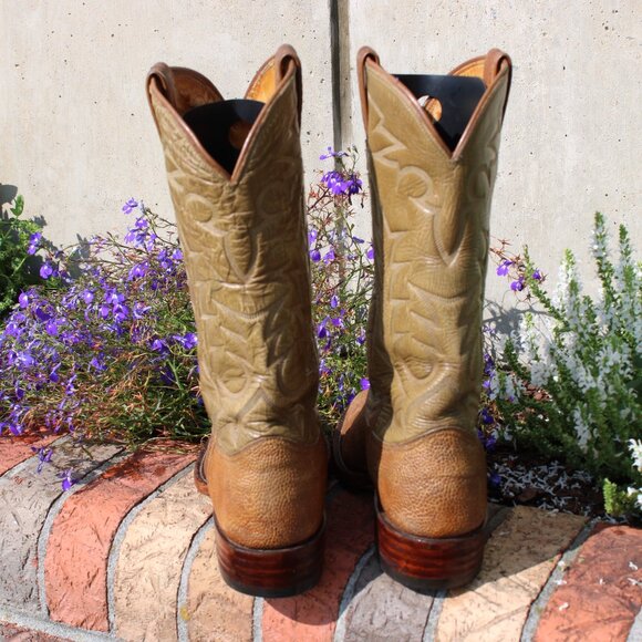 🐘 Tony Lama Tan Elephant Cowboy Boots | Men’s 10.5 D | Black Label - Picture 9 of 10